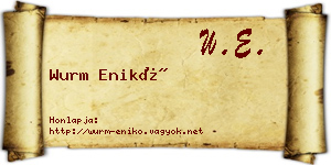 Wurm Enikő névjegykártya